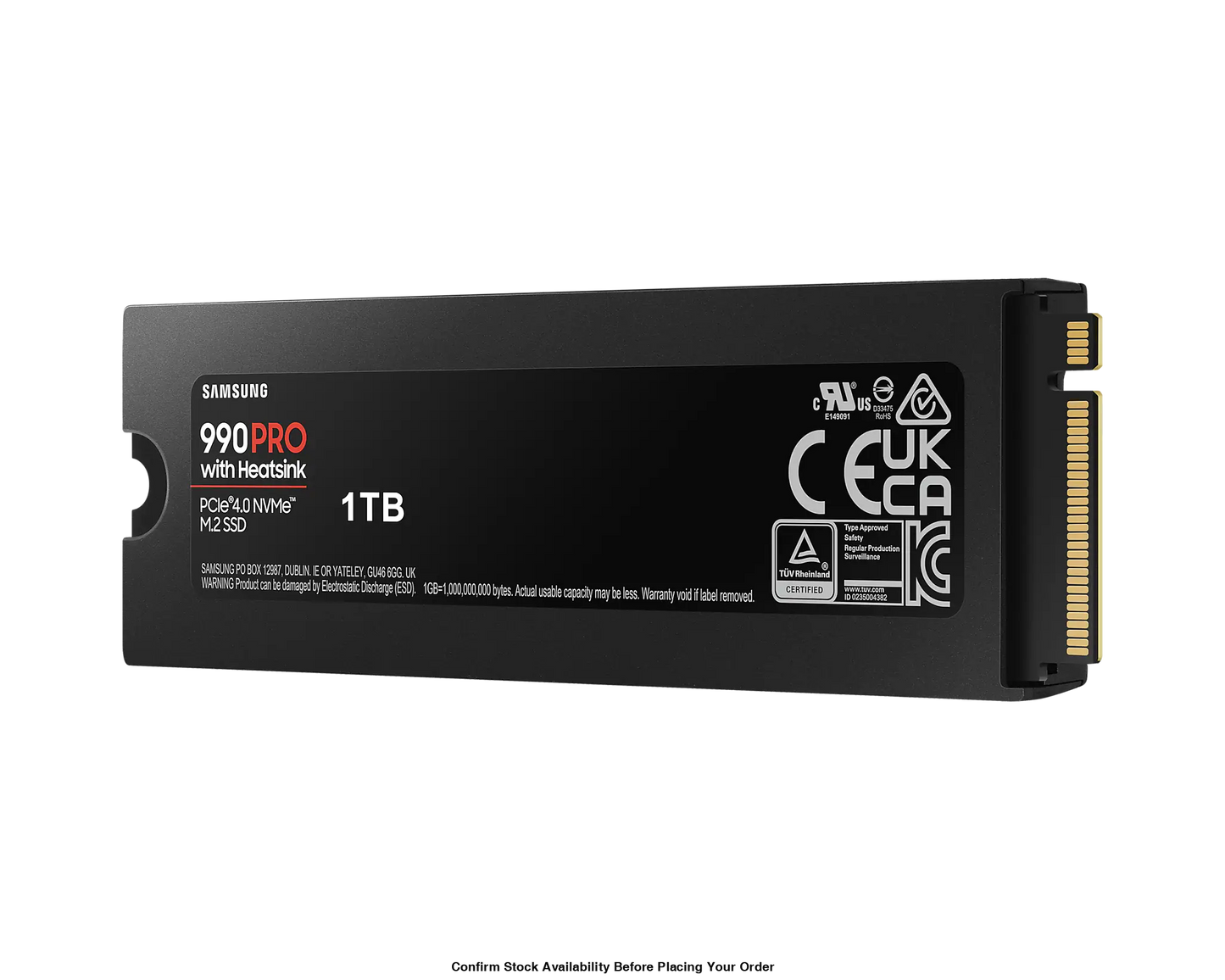 SAMSUNG 990 PRO 1 TB NVME SSD W/HEATSINK - READ SPEED UP TO 7450 MB/S, WRITE SPEED TO UP 6900 MB/S, RANDOM READ UP TO 1200000 IOPS, RANDOM WRITE UP TO 1550000 IOPS, PCIE 4.0 X4, NVME 2.0, V-NAND 3BIT MLC, IN-HOUSE CONTROLLER; 1GB LOW POWER DDR4, 600TBW 5 - Guards On Duty Shop