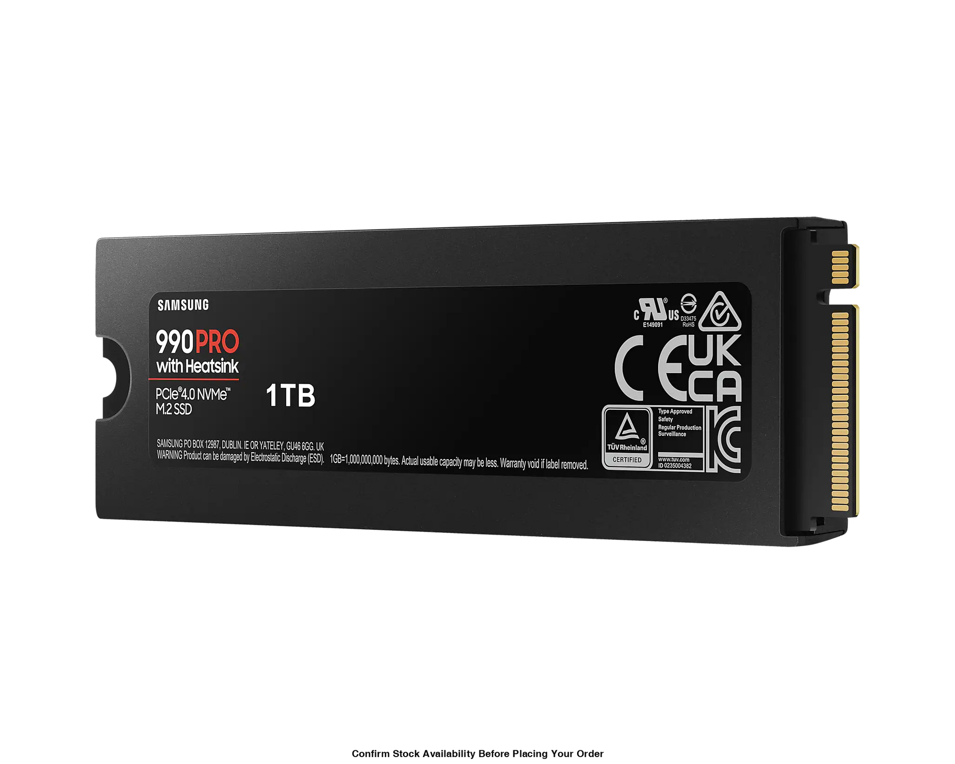 SAMSUNG 990 PRO 1 TB NVME SSD W/HEATSINK - READ SPEED UP TO 7450 MB/S, WRITE SPEED TO UP 6900 MB/S, RANDOM READ UP TO 1200000 IOPS, RANDOM WRITE UP TO 1550000 IOPS, PCIE 4.0 X4, NVME 2.0, V-NAND 3BIT MLC, IN-HOUSE CONTROLLER; 1GB LOW POWER DDR4, 600TBW 5 - Guards On Duty Shop