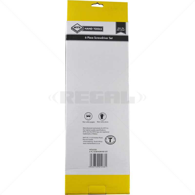 Screwdriver Set - MTS 6 Piece Black Tip