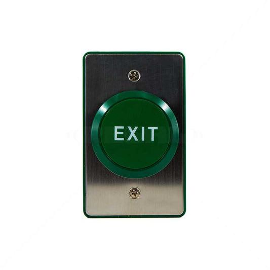 Securi-Prod Push Button Exit Surface Mount N/O and N/C Green