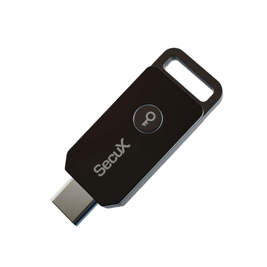 SecuX PUFido Clife Key USB-C security key, angled view on white, official SecuX image