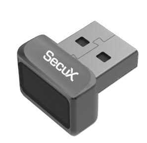 SecuX Touch Hello A USB-A fingerprint reader for Windows Hello, angled view