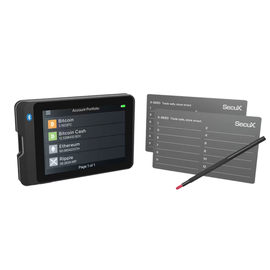 SecuX W20C-PLUS hardware wallet with two X-SEED aluminium plates and the engraver