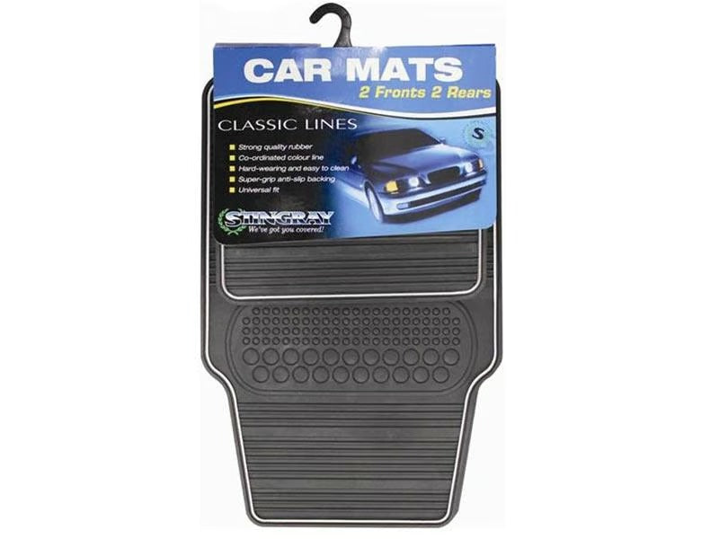 Stingray 4-Piece Heavy Duty Classic Car Mat Set Black