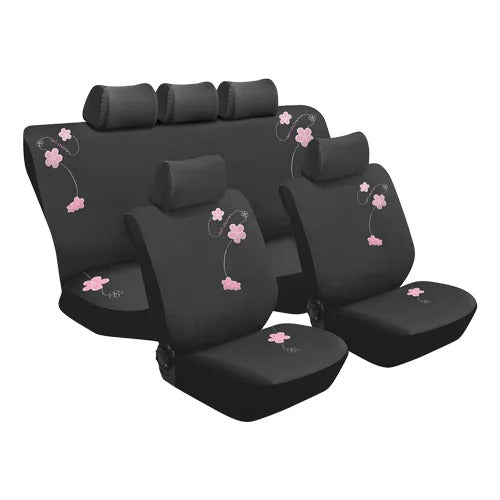 Stingray Blossom 11-Piece Embroidered Car Seat Cover Set Pink