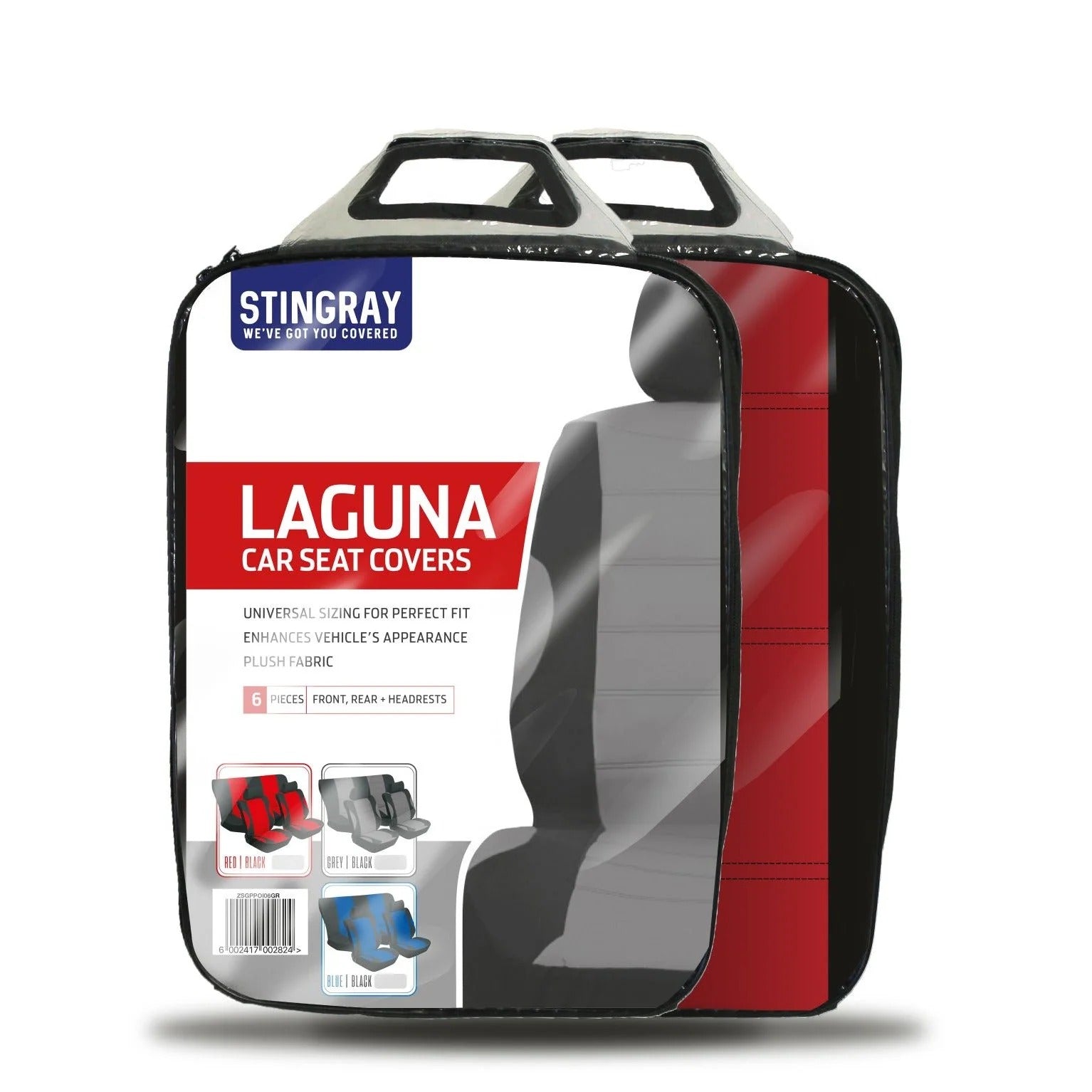 Stingray Laguna 6-Piece Car Seat Cover Set Red