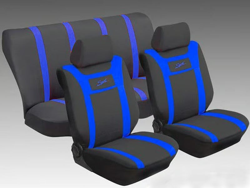 Stingray Monaco 6-Piece Car Seat Cover Set Black Blue