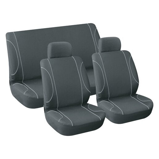 Stingray Monaco 6-Piece Car Seat Cover Set Black Grey