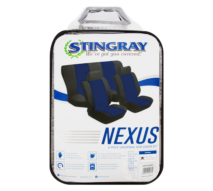 Stingray Nexus 6-Piece Full Car Seat Cover Set Blue