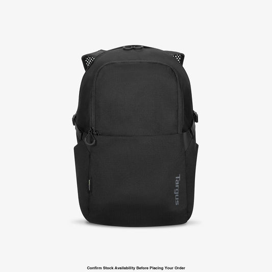 TARGUS 15-16IN ZERO WASTE BACKPACK MADE FROM THE RECYCLED PLASTIC OF 20 WATER BOTTLES 2 FRONT STASH POCKETS 2 WATER BOTTLE SIDE POCKETS HARD LOOPED ZIPPER PULLS FOR EASY USE INTEGRATED YOKE HANDLE - Guards On Duty Shop