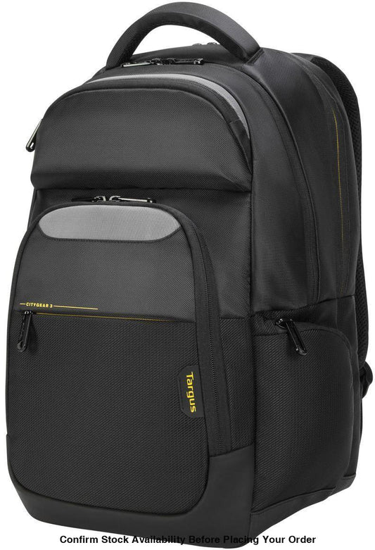 TARGUS CITYGEAR 17.3IN LAPTOP BACKPACK BLACK DOME PROTECTION SYSTEM; SHOCK-ABSORBING LAYERS DISSIPATE ANY IMPACT PRESSURE ON LAPTOP & TABLET INSIDE, VENTILATED BACK PANEL PADDING & SHOULDER STRAPS FOR ERGONOMIC CARRYING - Guards On Duty Shop