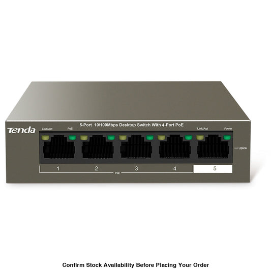 TENDA DESKTOP SWITCH 10/100 4-PORT POE - Guards On Duty Shop