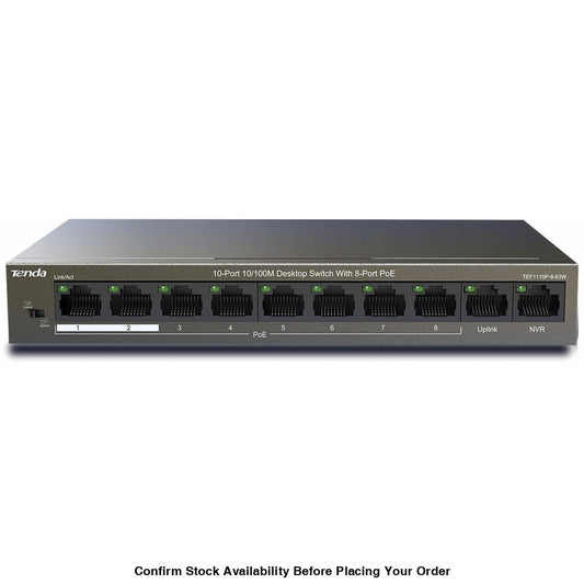 TENDA DESKTOP SWITCH 10/100 8-PORT POE - Guards On Duty Shop