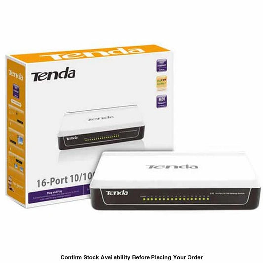 TENDA DESKTOP SWITCH 16-PORT FAST ETHERNET 10/100 - Guards On Duty Shop