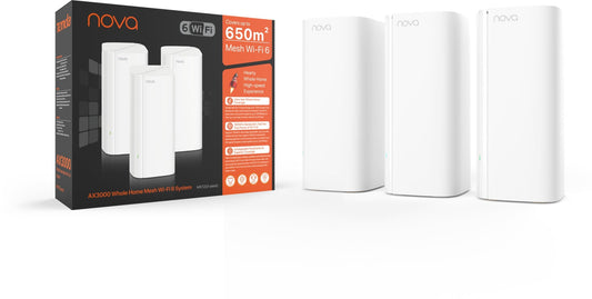 TENDA MX12 (3 Pack) IS AN AX3000 WHOLE HOME MESH WI-FI 6 SYSTEM. MX12 DELIVERS SOLID WI-FI COVERAGE FOR UP TO 7,000,  2976MBPS, 1.7GHZ 4-CORE CPU AND 256 MB - Guards On Duty Shop & Security Guards