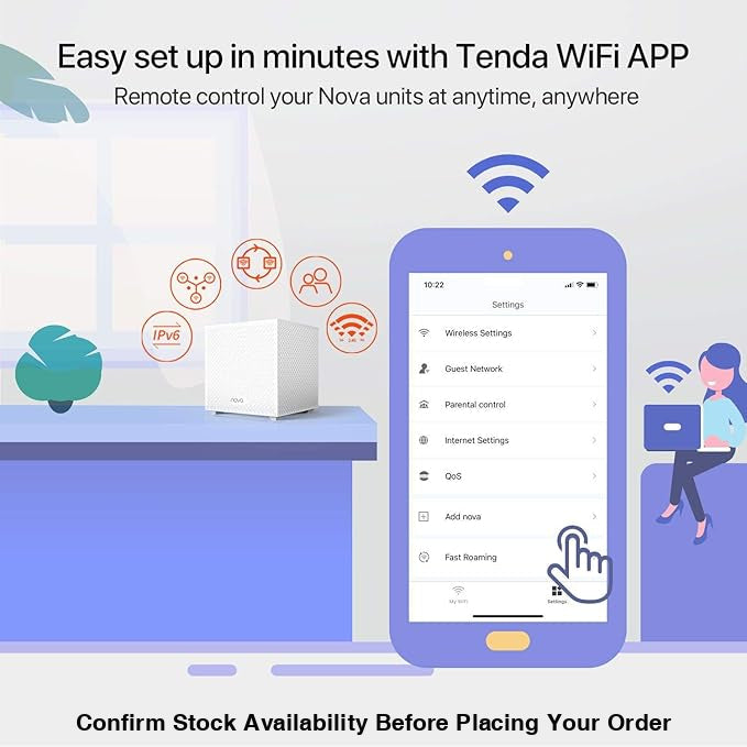 TENDA NOVA FULL COVERAGE SME WI-FI AC2100 TRI BAND 3-PACK
