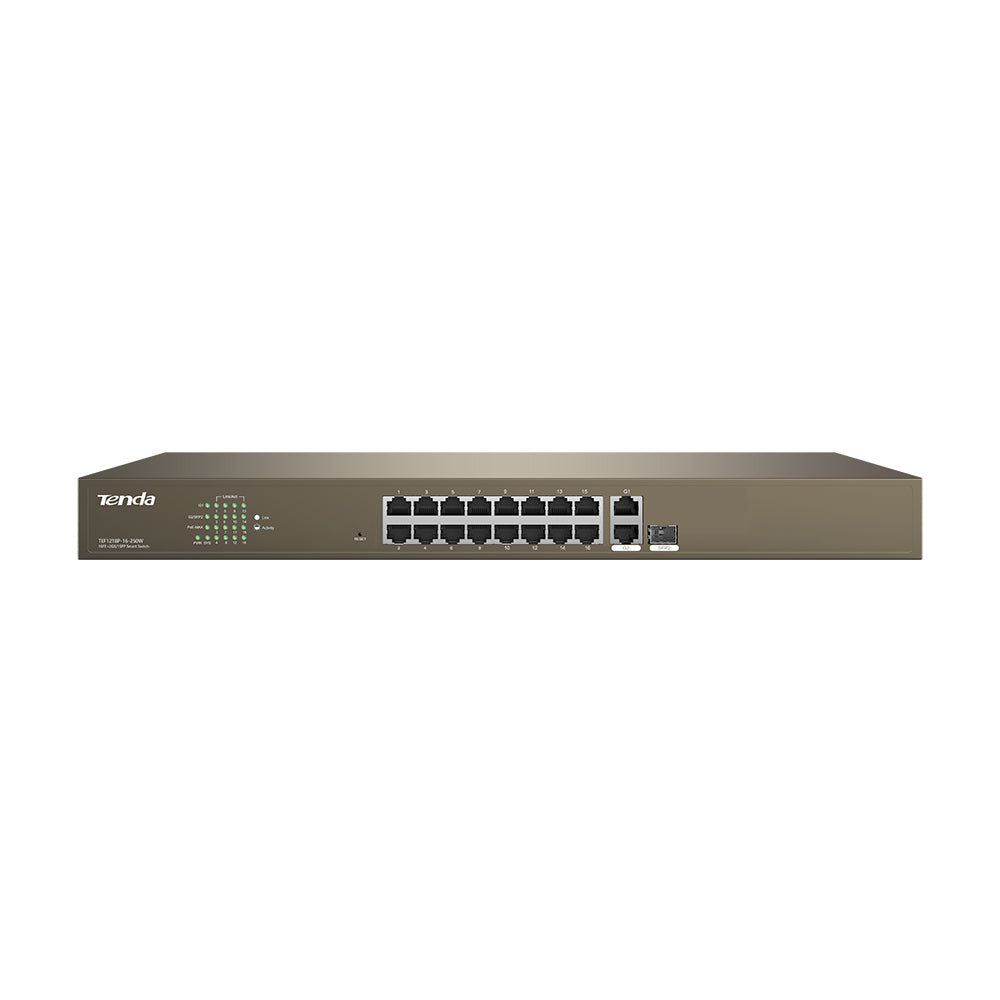 TENDA RACKMOUNT SMART SWITCH 10/100 16-PORT POE - Guards On Duty Shop