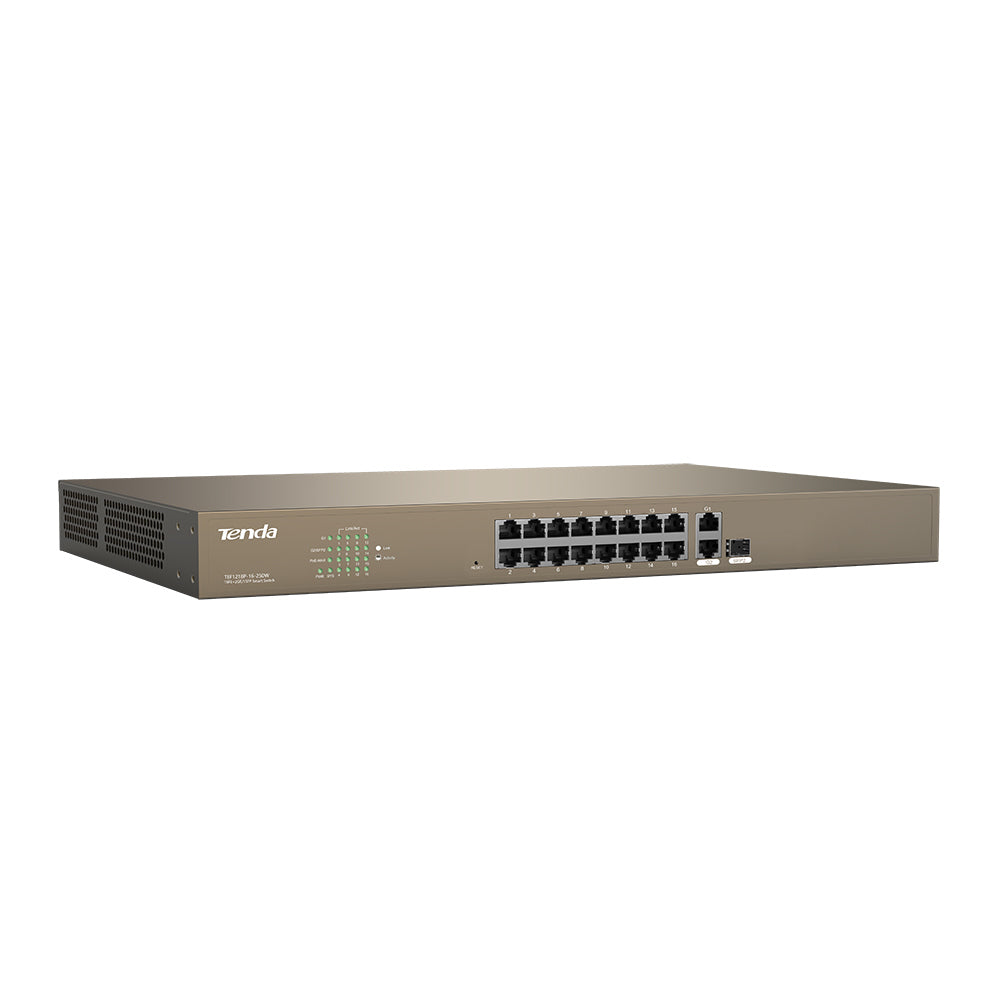TENDA RACKMOUNT SMART SWITCH 10/100 16-PORT POE - Guards On Duty Shop
