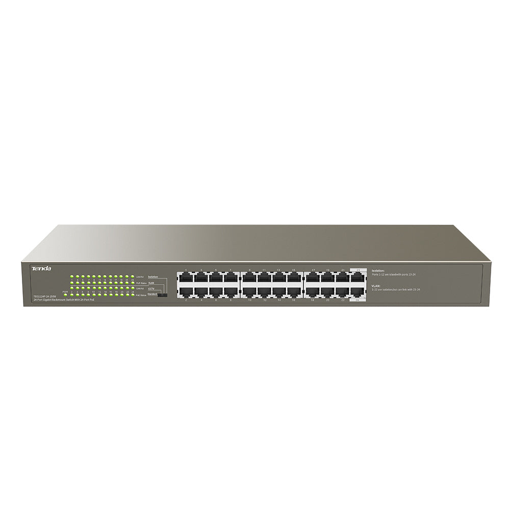 TENDA RACKMOUNT SWITCH GIGABIT 24 PORT POE - Guards On Duty Shop