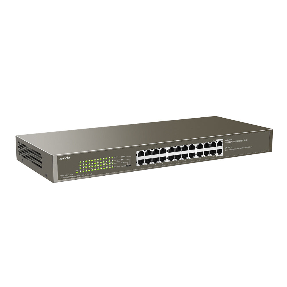 TENDA RACKMOUNT SWITCH GIGABIT 24 PORT POE - Guards On Duty Shop
