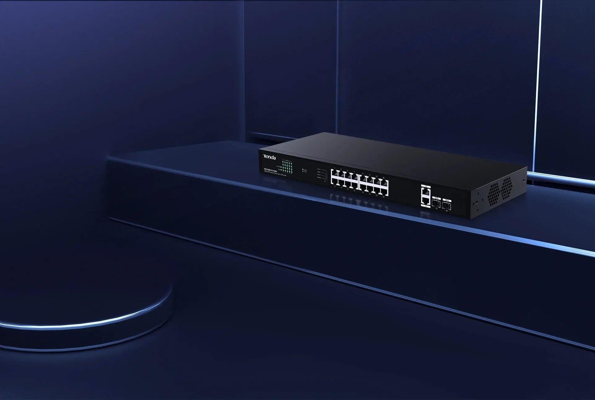 TENDA SWITCH ETHERNET 16-PORT POE 150W