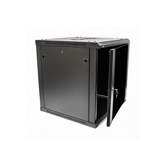 12U Black Wall Mount Cabinet 600MM Deep