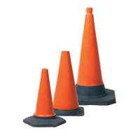 500mm Red Hard Cone with Black Rubber Base