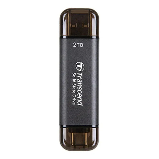 TRANSCEND 128 GB ESD310C USB3.2 TYPE A & C (USB 10Gbps) OTG COMPACT PORTABLE SSD  - Read 1050MB/s Write 950 MB/s - Black