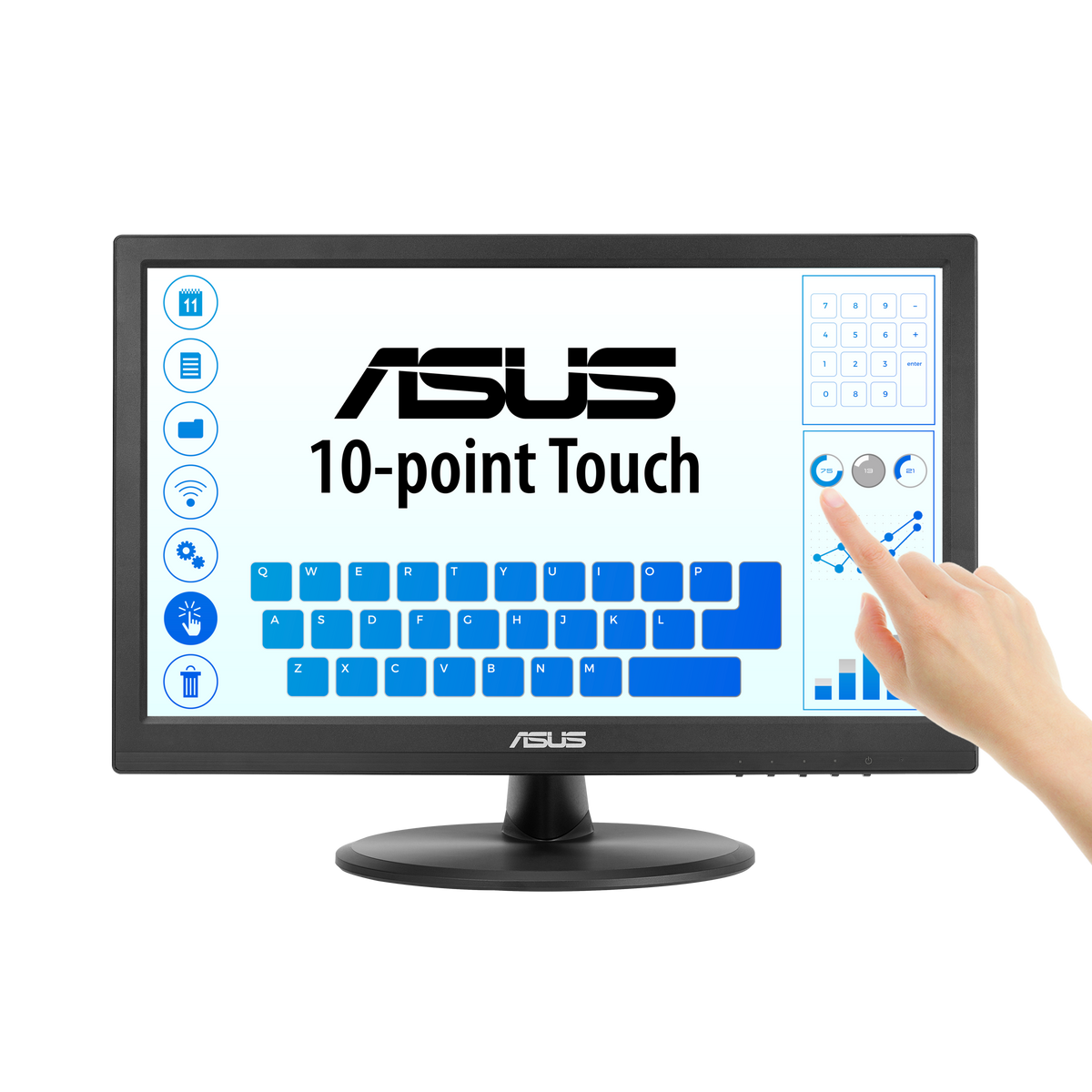 ASUS VT169HE|Touch|15.6 FHD|PSS|60Hz|AR16:9|5ms - GTG|220 NITS|1000:1|VA (H170/V170)-|1XVGA|1xHDMI|Vesa WM|