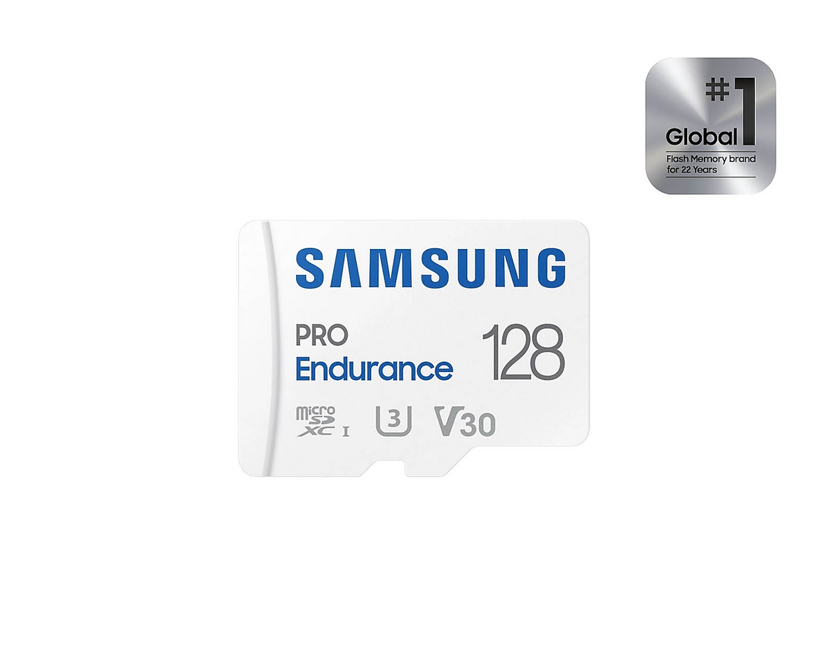 Samsung MB-MJ128KA PRO Endurance microSDXC 128GB Memory Card; Read : up to 100MB/s Write : 40MB/s* Read/Write speed with UHS-I (