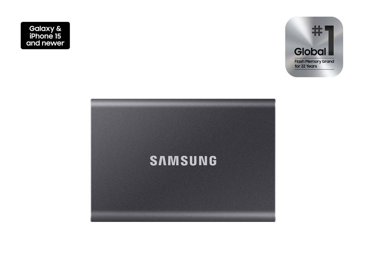Samsung MU-PC4T0T T7 Portable SSD 4 TB; Transfer speed up to 1050 MB/s; USB 3.2 (Gen2; 10Gbps) backwards compatible; AES 256-bi