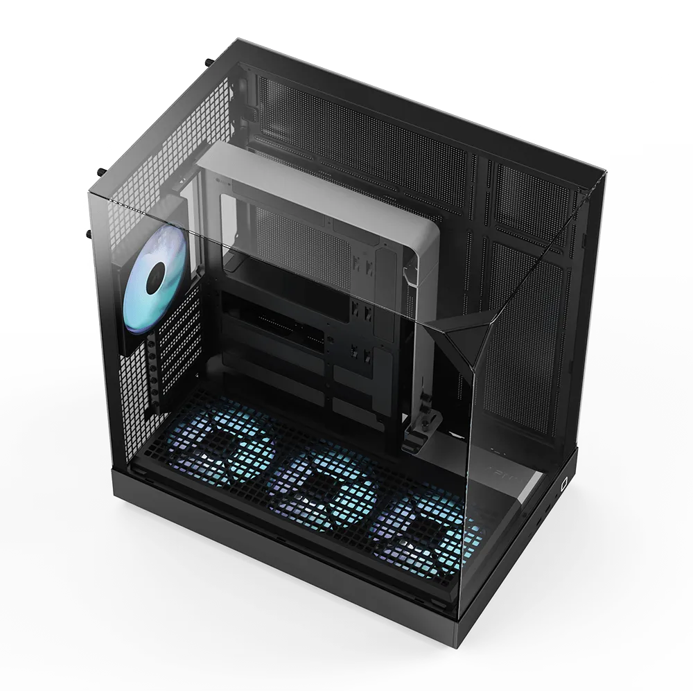 Aerocool APNX V2 Vision Black 3 glass panel case. X-Pand Flow design 4x ARGB Fan included - 360mm radiator  - (APCM-VI02143.11)