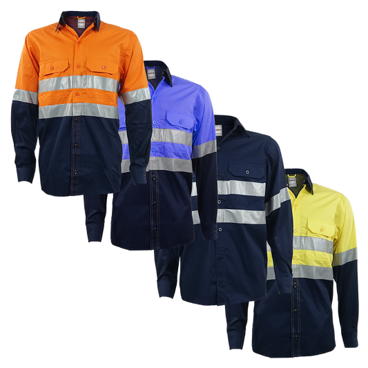 Pinnacle Royal Blue Vented Reflective Mining Shirt (S – 3XL)