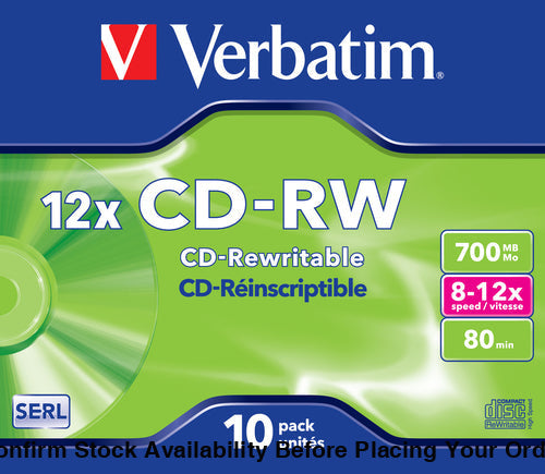 VERBATIM 700MB - CD-RW (12X) - JEWEL CASE - Guards On Duty Shop