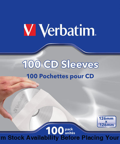 VERBATIM CD SLEEVES 100PK - Guards On Duty Shop