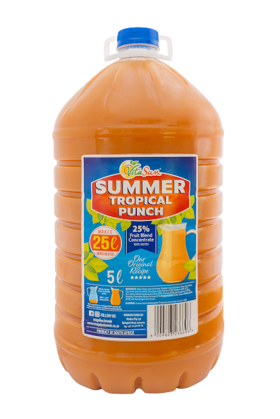 Vita Sun 2 X 5L Summer Tropical Punch Summer Range (Sold 2 X 5 L Per Case) Vita Sun Tropical Punch Summer Range 5L