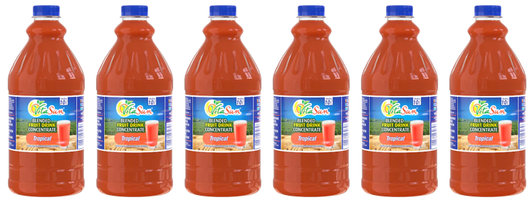 Vita Sun 6 X 2L Tropical Punch 8% Blended Fruit Drink Concentrate 2 Liter (Sold 6 x 2L Per Case) Vita Sun Tropical