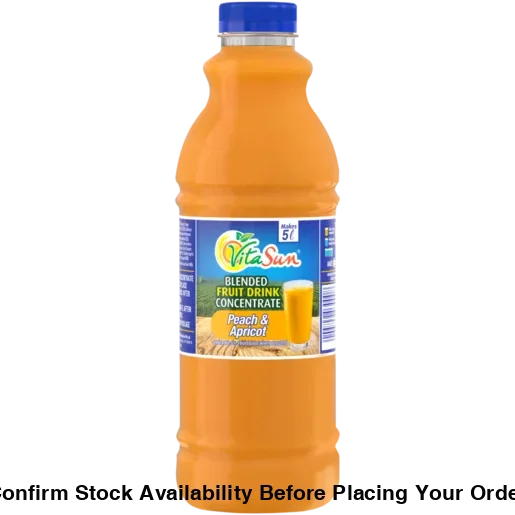 Vita Sun 9 X 1Lt Peach Apricot 8% Blended Fruit Drink Concentrate 1 Liter (Sold 9 x 1L Per Case) Vita Sun Fruit Peach