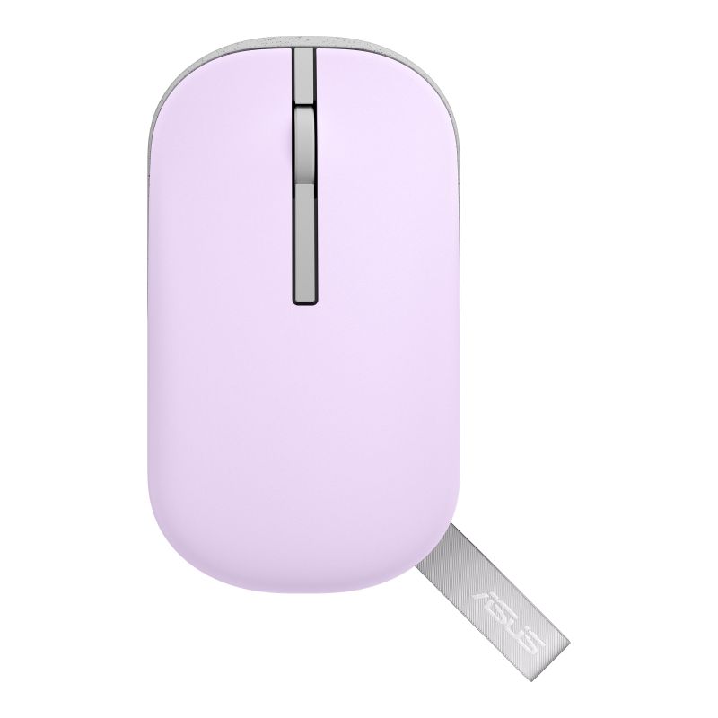 ASUS Mouse|Marshmallow Mouse MD100|Lilac Mist|800 to 1600 DPI|Dual-mode wireless: RF 2.4 GHz (dongle)|Bluetooth