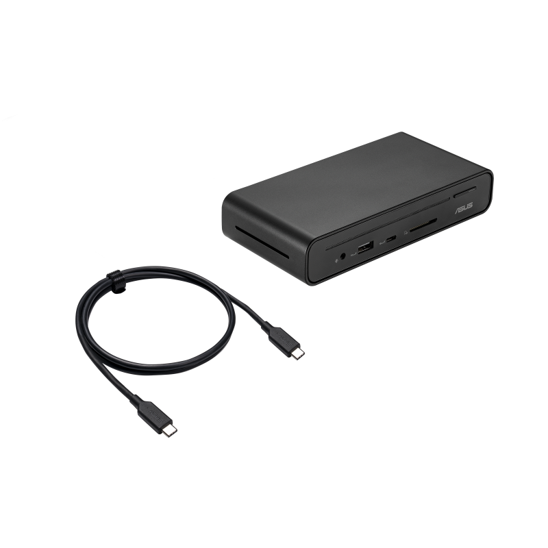 ASUS Dock DC301|1 x RJ45|3 x USB|1x USB-C|Audio jack|SD Card|1 x HDMI|1 x Display port|Docking stand|150W adapter