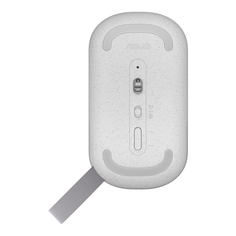 ASUS Mouse|Marshmallow Mouse MD100|Lilac Mist|800 to 1600 DPI|Dual-mode wireless: RF 2.4 GHz (dongle)|Bluetooth