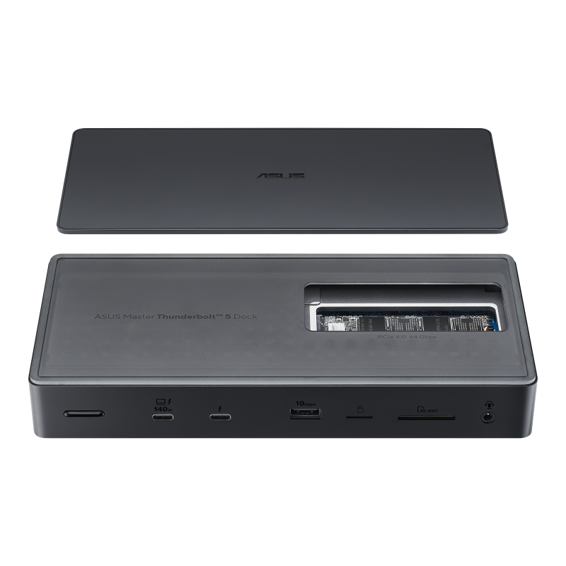 ASUS Master Thunderbolt 5 Dock DC510|3×4K 144 Hz|2×8K 60 Hz|1×8K 60 Hz|3×Thunderbolt 5 ports|SD+microSD|2.5G Ethernet