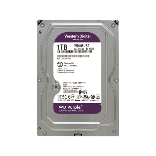 WD PURPLE 1TB 3.5 SURVEILLANCE HDD 64MB - Guards On Duty Shop & Security Guards