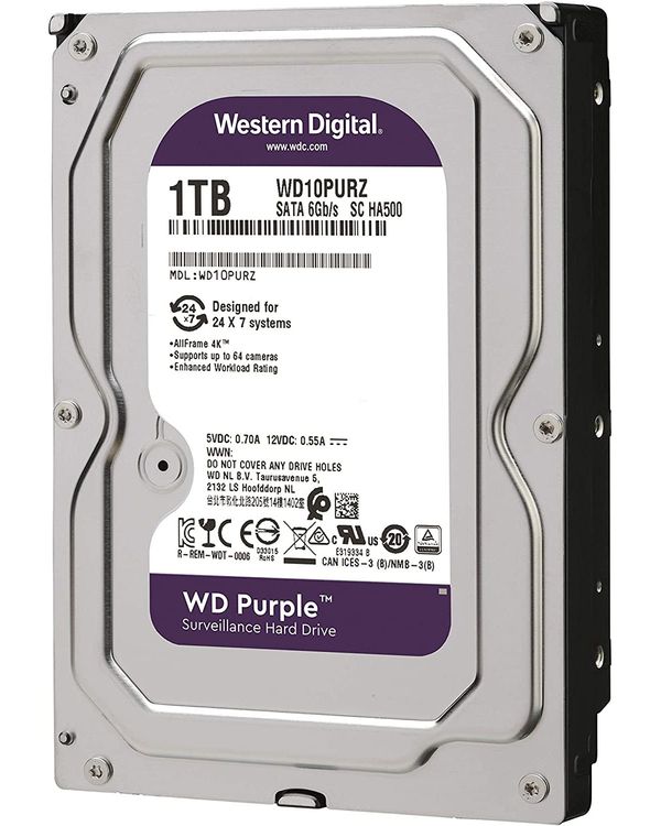 Western Digital Purple Surveillance 1 TB 3.5 SATA Hard Drive