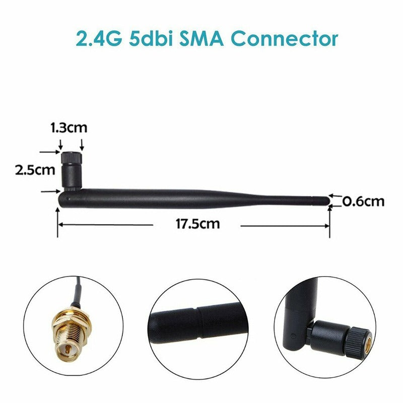 Wifi Arial 2.4g 5dbi Rp-sma 3m Cable Mag Mount