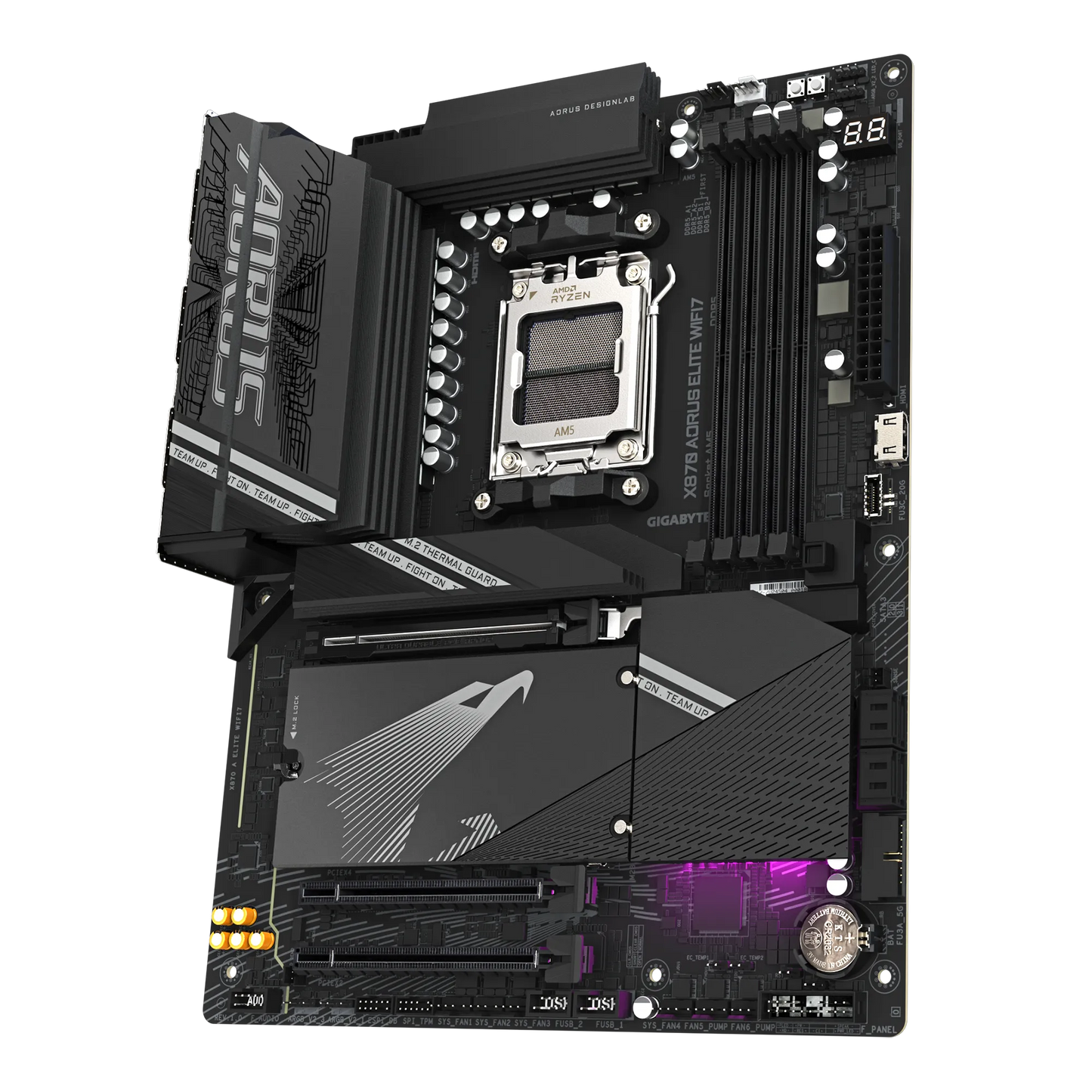 GIGABYTE Aorus AMD X870 Chipset for AMD AM5; 4x DDR5; 4x M2; 2x HDMI (1x Front)/2 x USB4® USB Type-C®; ATX.