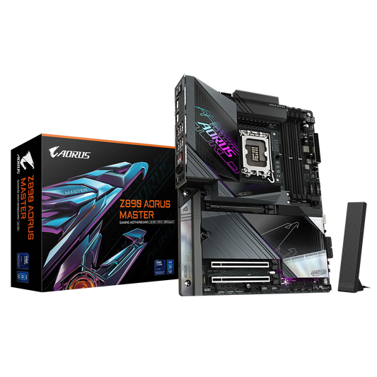 GIGABYTE Intel® Z890 Chipset for LGA 1851; 4x DDR5; 5x M2; 2xUSB4® USB Type-C®/HDMI (Front); ATX.