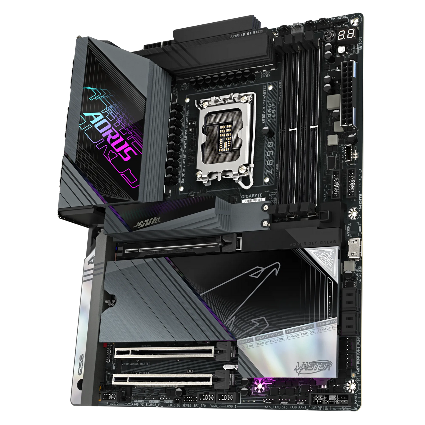 GIGABYTE Intel® Z890 Chipset for LGA 1851; 4x DDR5; 5x M2; 2xUSB4® USB Type-C®/HDMI (Front); ATX.