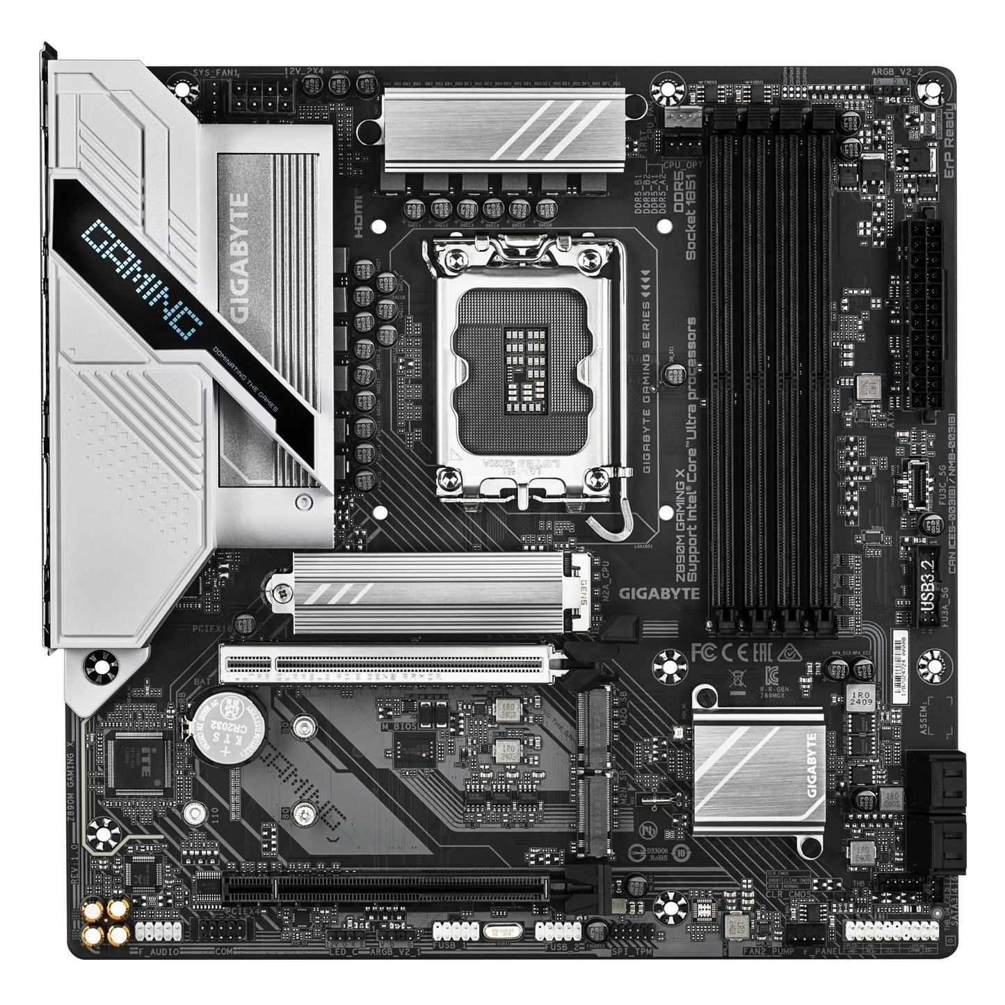 GIGABYTE Intel® Z890 Chipset for LGA 1851; 4x DDR5; 3x M2; HDMI/2x DP; mATX.