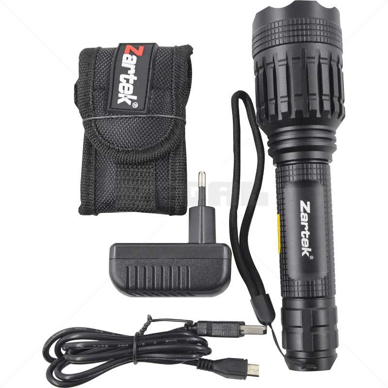 Zartek 900 Lumen LED Tactical Flashlight Rechargeable